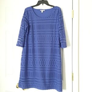 Dana Buchman Blue Lace Dress sz Large, one flaw